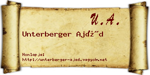 Unterberger Ajád névjegykártya